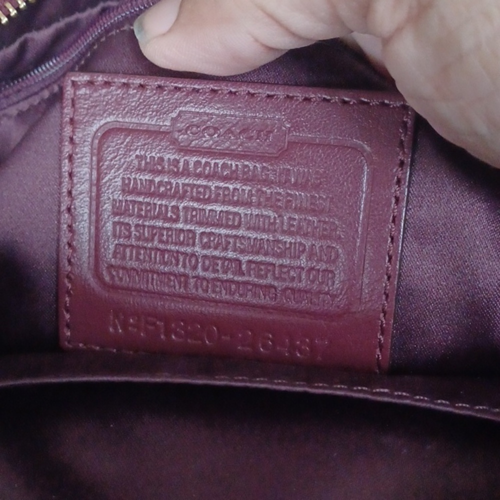 Coach Chelsea Tweed Burgundy and Gold accents shoulder bag - Picture 6 of 9